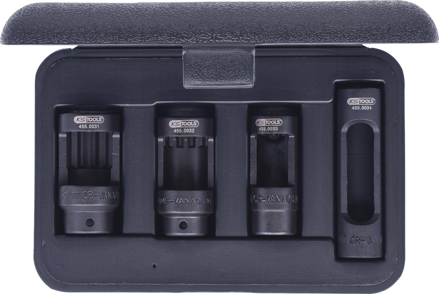 KS TOOLS 1/2" Diesel-Injektoren-Stecknuss-Satz, 4-tlg