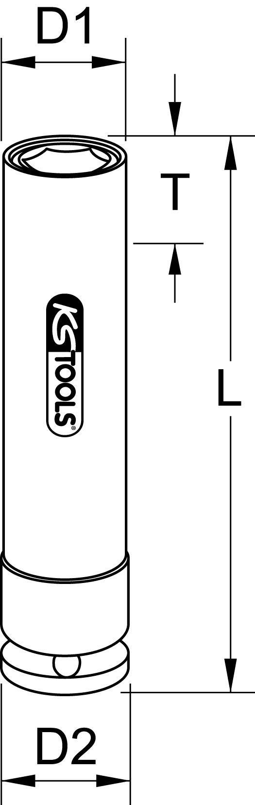 KS TOOLS 1/2" Spezial-Alu-Felgen Kraft-Stecknuss, XL, 17mm