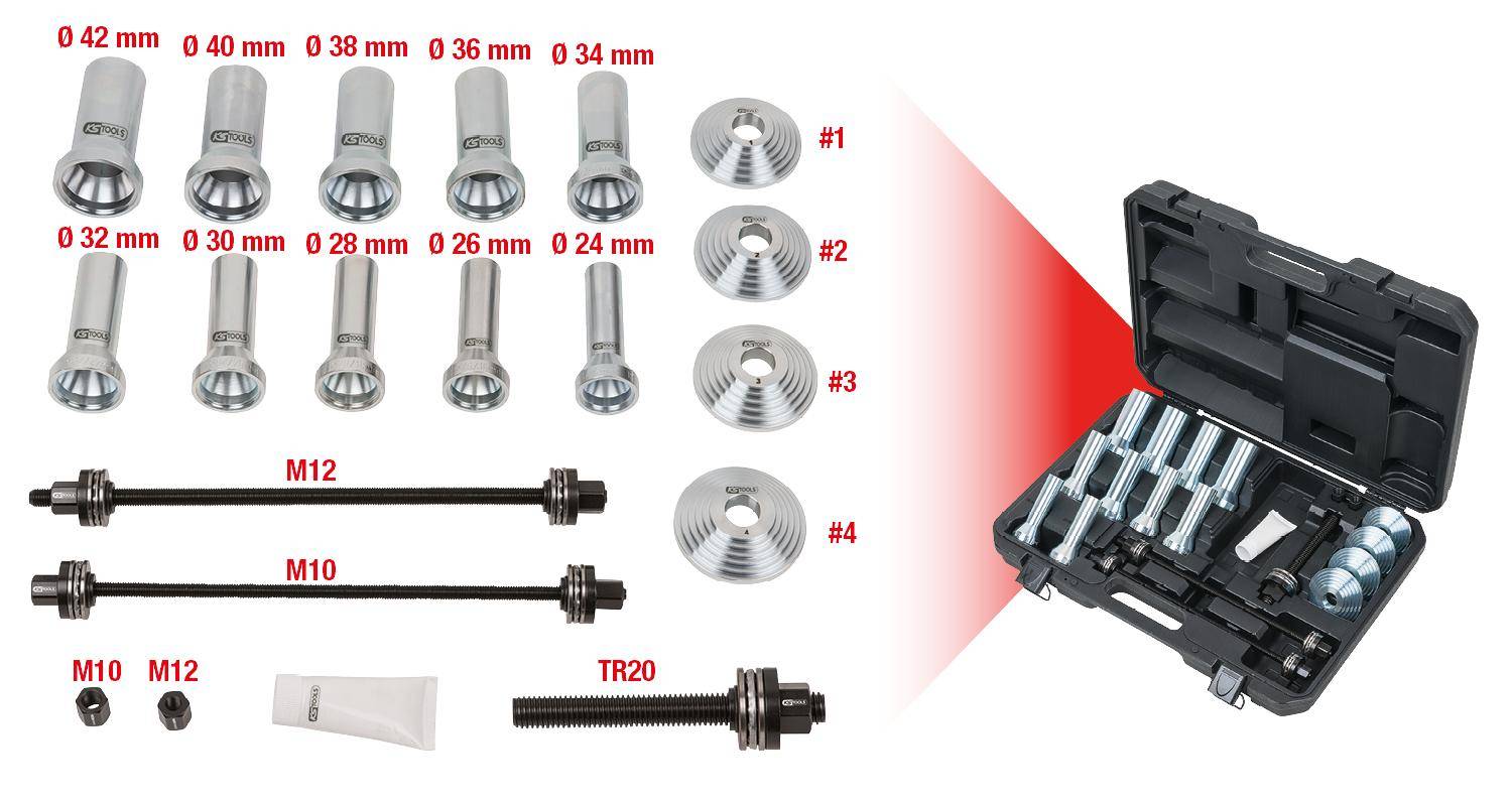 KS TOOLS Stufen-Druckhlsen-Satz, 22-tlg
