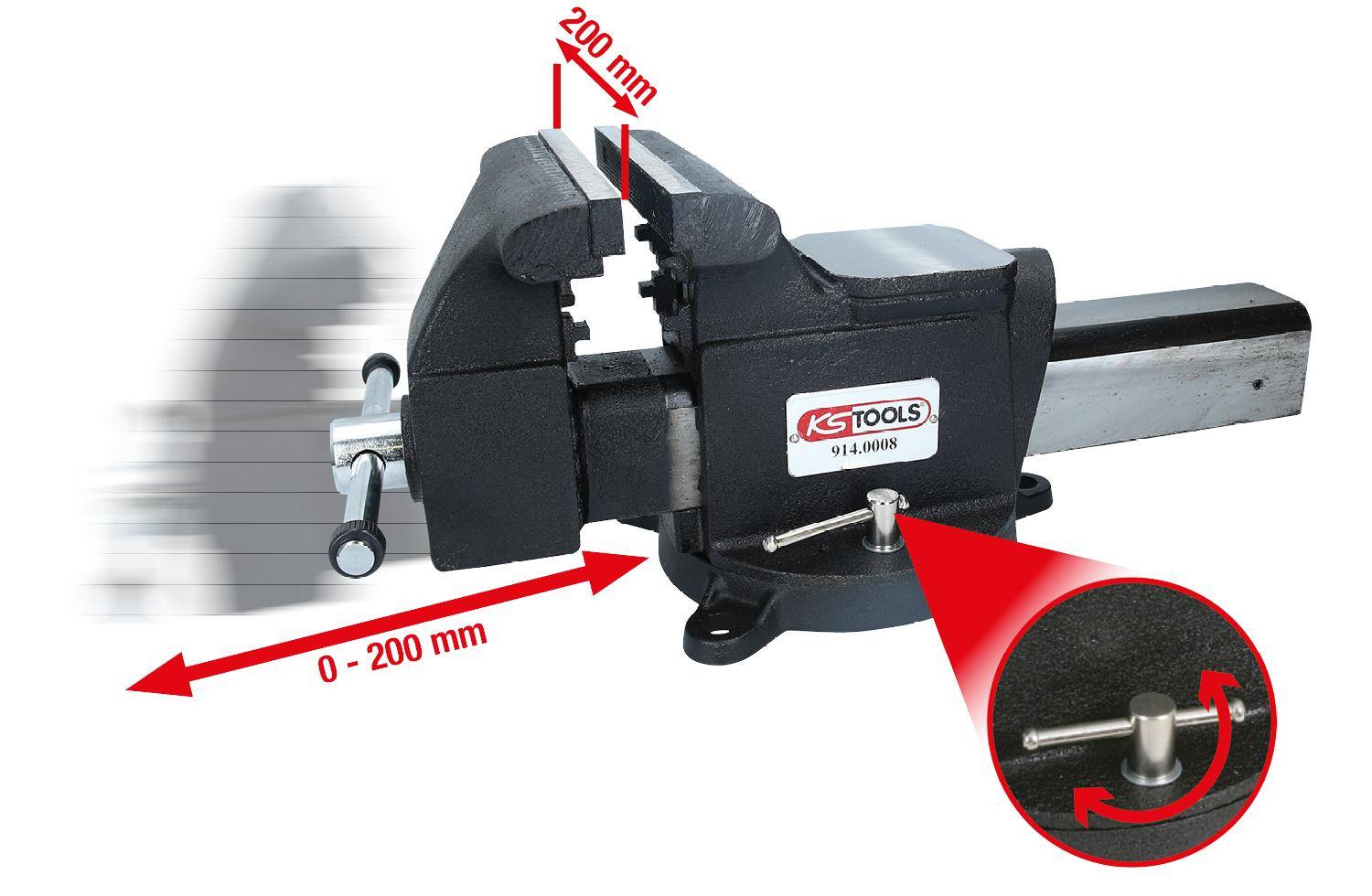 KS TOOLS Parallel-Schraubstock, 8"