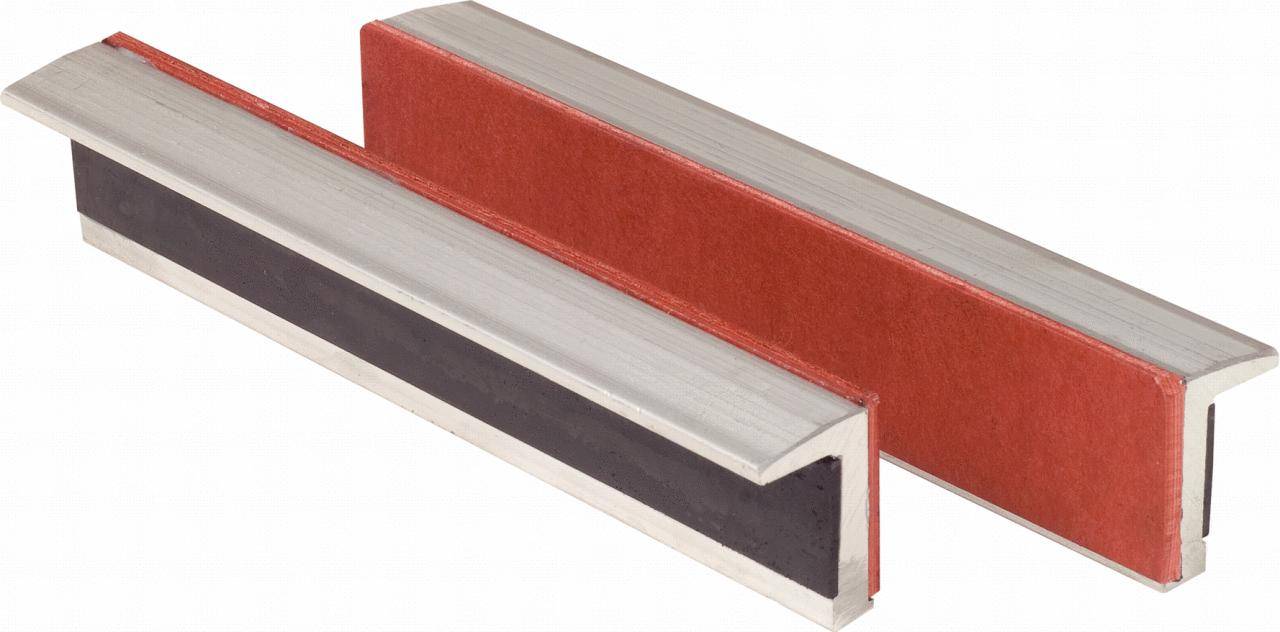 KS TOOLS Alu-Schraubstock-Schonbacken,Gummibesatz,100mm