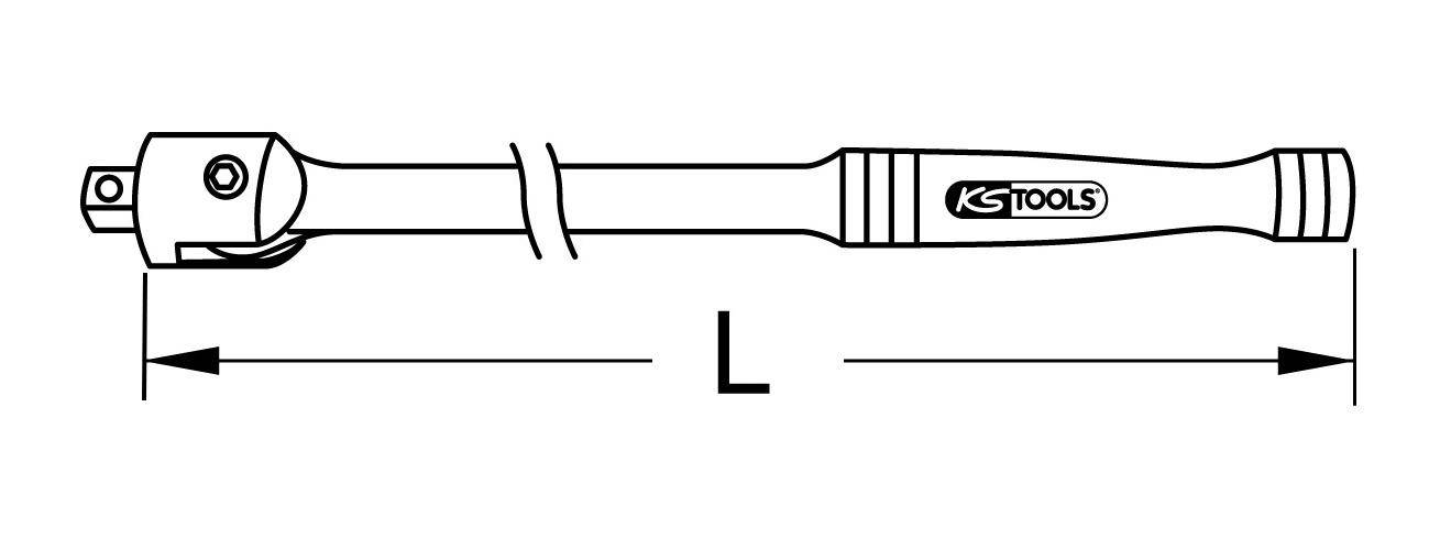 KS TOOLS 1" Gelenk-Steckgriff, 1050 mm