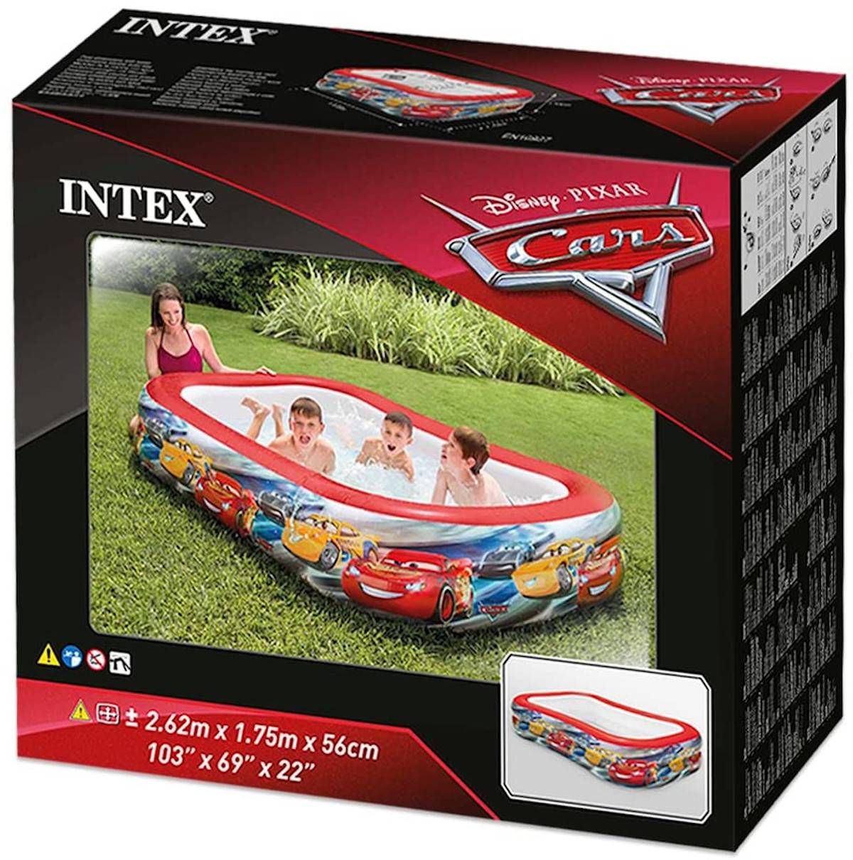 INTEX 57478NP Swimcenter "Cars" Planschbecken Pool (262x175x56cm) Kinder planschen Sommer