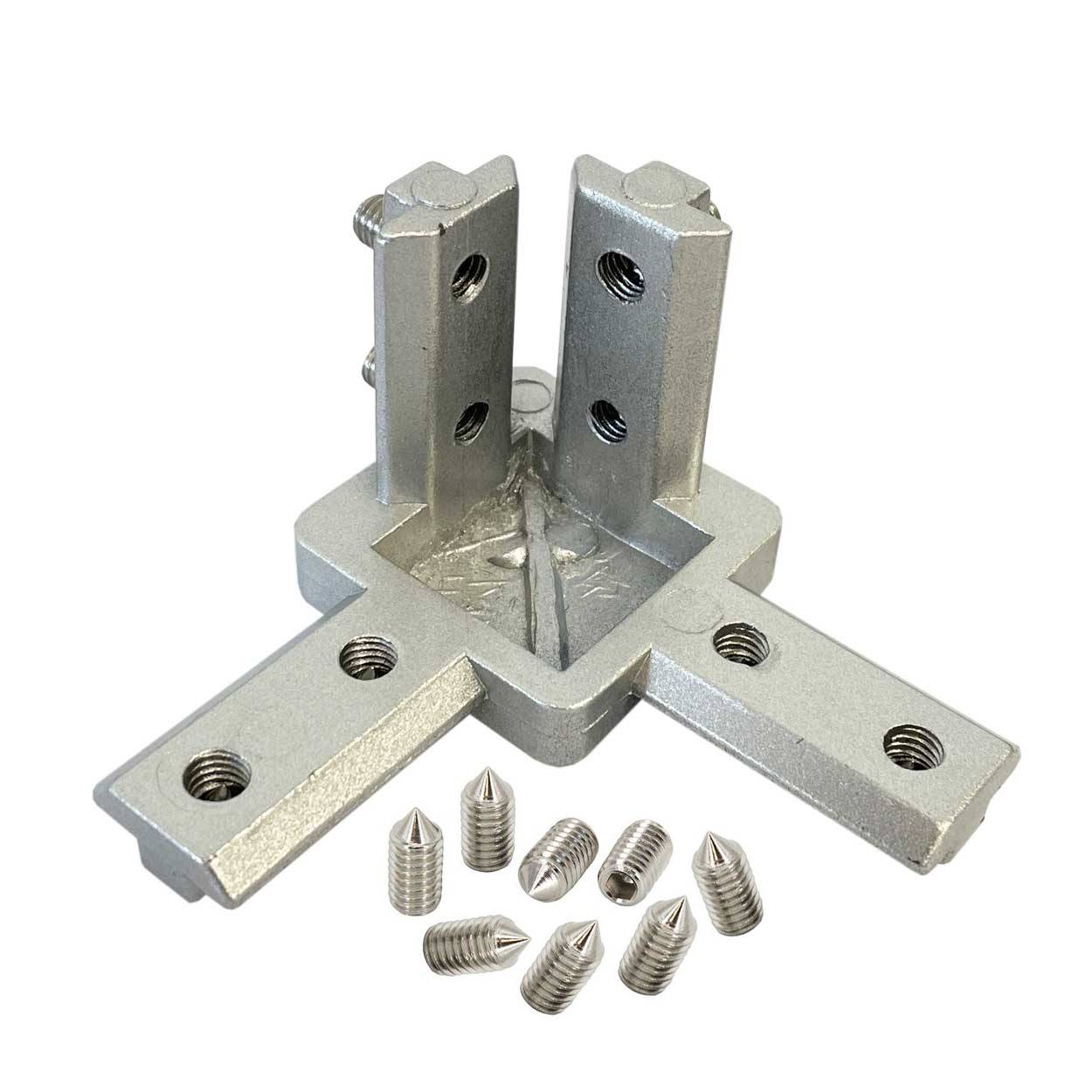SCHMIDT systemprofile 10x Eckverbinder 3-Weg Nut 8 4040 3D Profil Winkel Verbinder mit Madenschrauben Aluprofil-Zubehör
