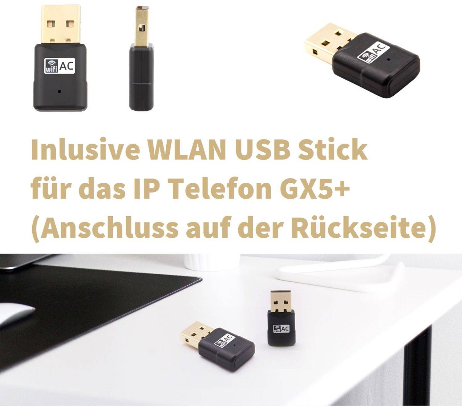 GEQUDIO IP Telefon GX5+ mit Netzteil & WLAN Stick - für Fritzbox, Telekom - Freisprechen & 2x Farbdisplays - Anleitung