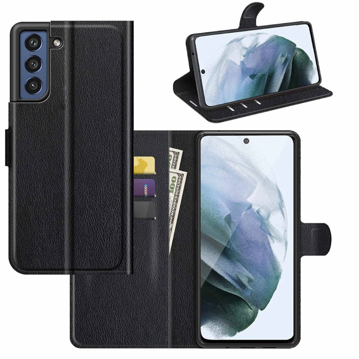 Für Samsung Galaxy S21 FE G990B Handy Tasche Wallet Premium Schwarz Schutz Hülle Case Cover Etuis Neu Zubehör