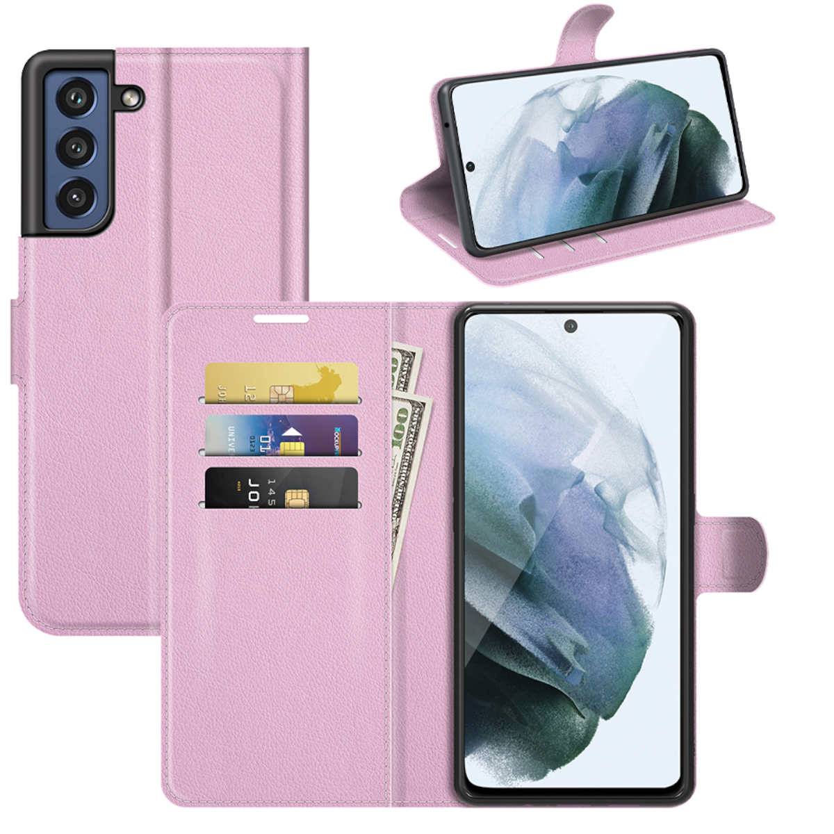 Für Samsung Galaxy S21 FE G990B Handy Tasche Wallet Premium Rosa Schutz Hülle Case Cover Etuis Neu Zubehör