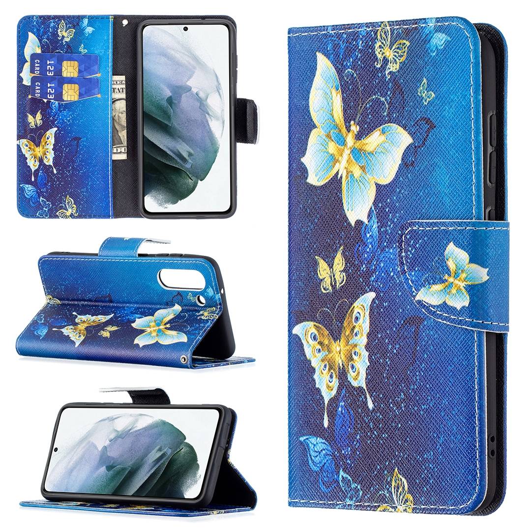 Für Samsung Galaxy S21 FE G990B Kunstleder Handy Tasche Book Motiv 4 Schutz Hülle Case Cover Etui Neu