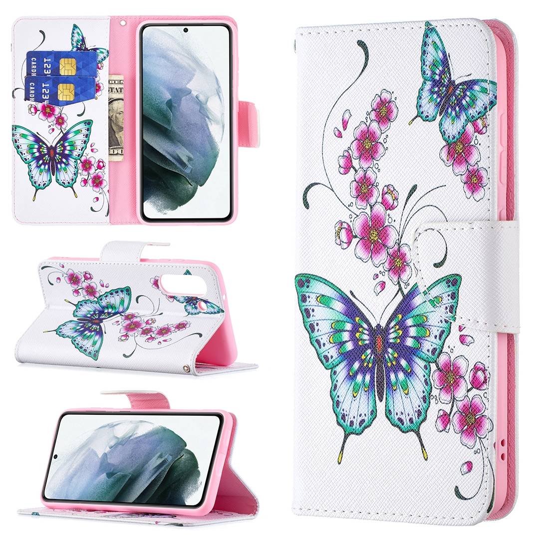 Für Samsung Galaxy S21 FE G990B Kunstleder Handy Tasche Book Motiv 5 Schutz Hülle Case Cover Etui Neu