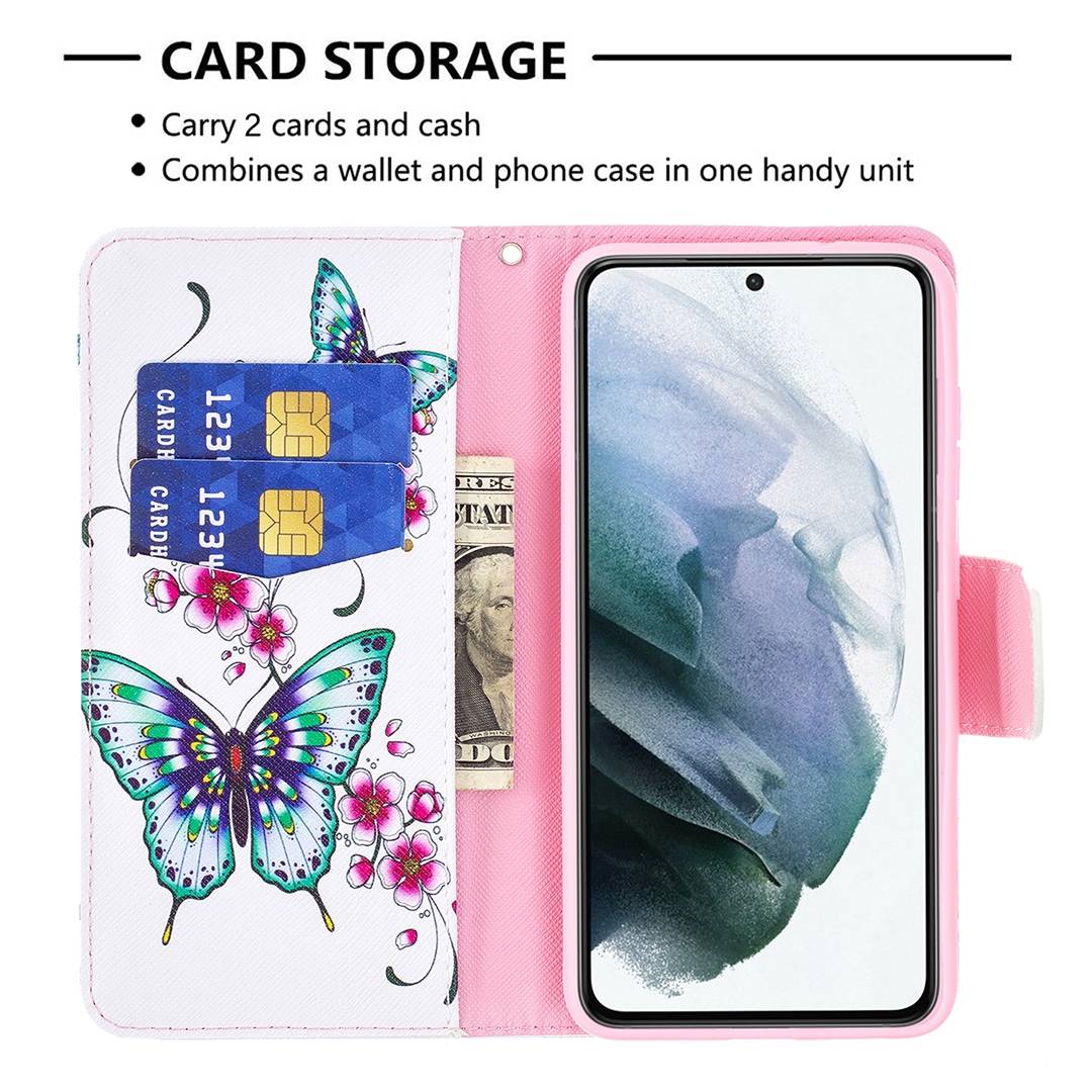 Für Samsung Galaxy S21 FE G990B Kunstleder Handy Tasche Book Motiv 5 Schutz Hülle Case Cover Etui Neu