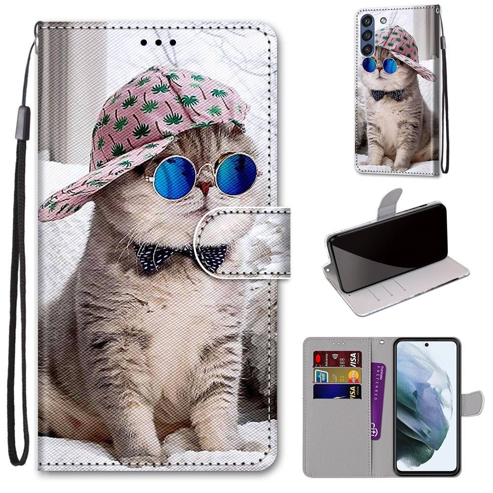 Für Samsung Galaxy S21 FE G990B Kunstleder Handy Tasche Book Motiv 9 Schutz Hülle Case Cover Etui Neu