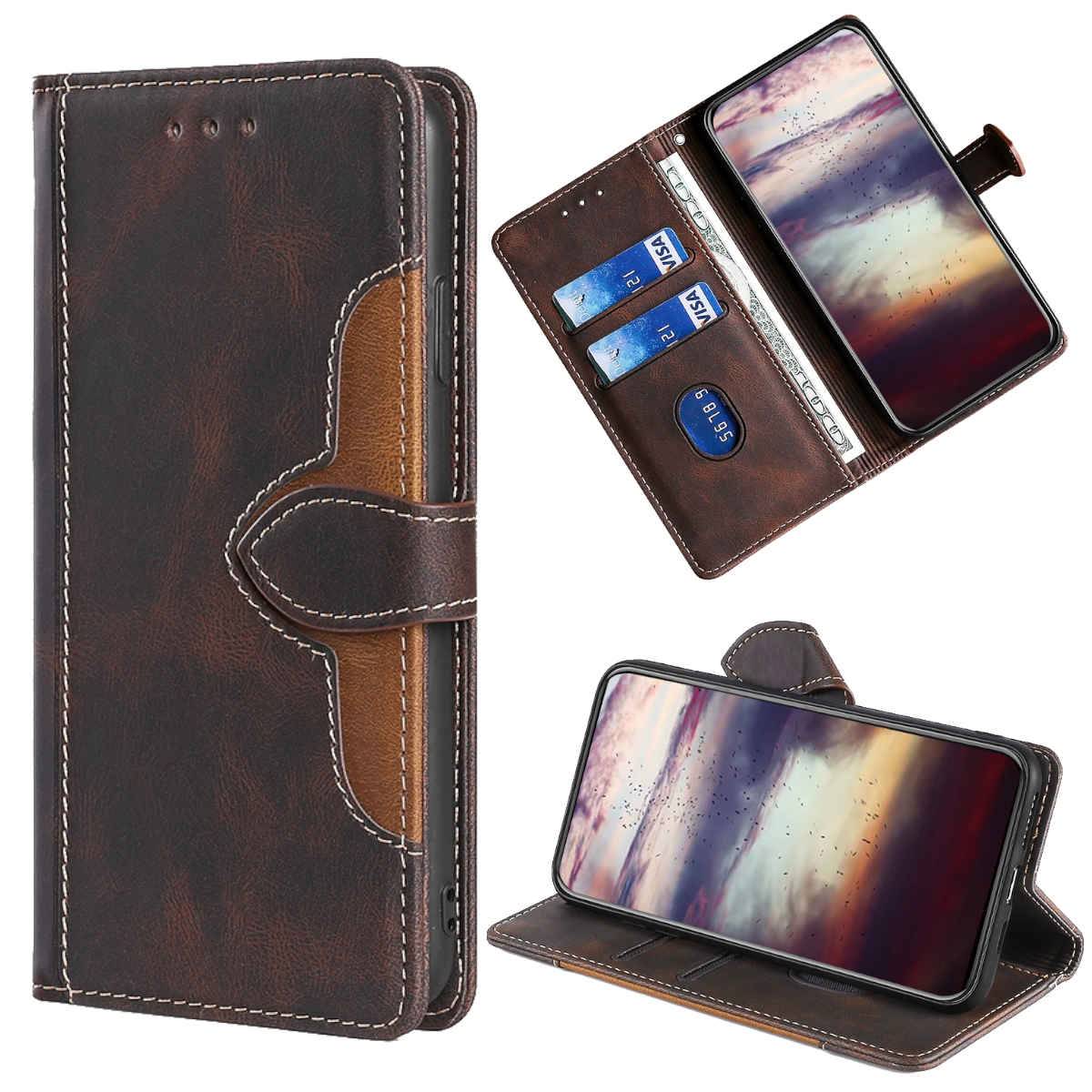 Für Samsung Galaxy S20 FE Fan Edition G780F G781B Design Handy Tasche Wallet Premium Braun Schutz Hülle Case Cover Etuis Neu Zubehör