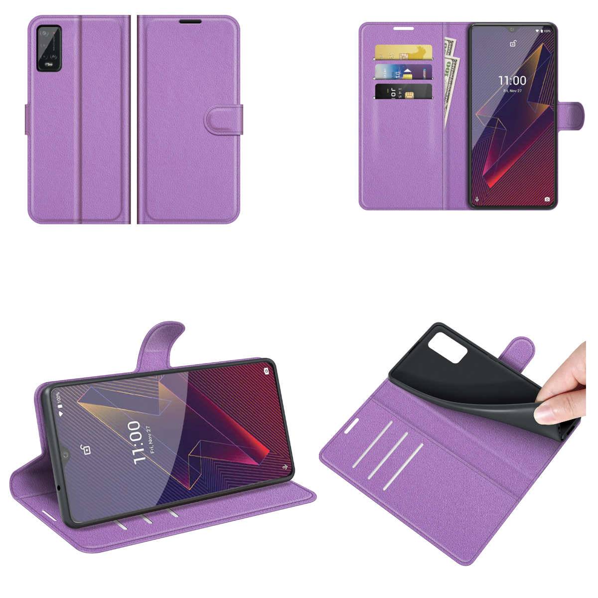 Für Wiko Power U20 Handy Tasche Wallet Premium Lila Schutz Hülle Case Cover Etuis Neu Zubehör