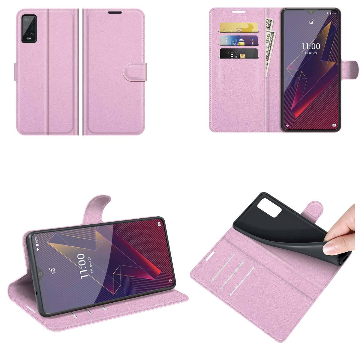 Für Wiko Power U20 Handy Tasche Wallet Premium Rosa Schutz Hülle Case Cover Etuis Neu Zubehör