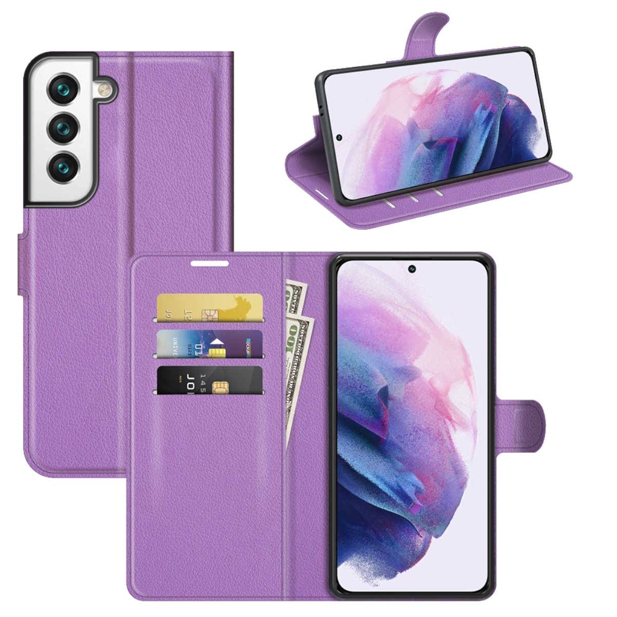 Für Samsung Galaxy S22 Handy Tasche Wallet Premium Schutz Hülle Case Cover Etuis Neu Zubehör Lila