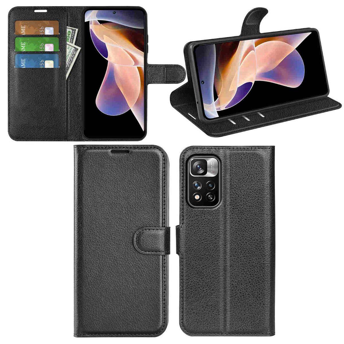 Für Xiaomi Redmi Note 11 Pro 5G Handy Tasche Wallet Premium Schutz Hülle Case Cover Etuis Neu Zubehör Schwarz