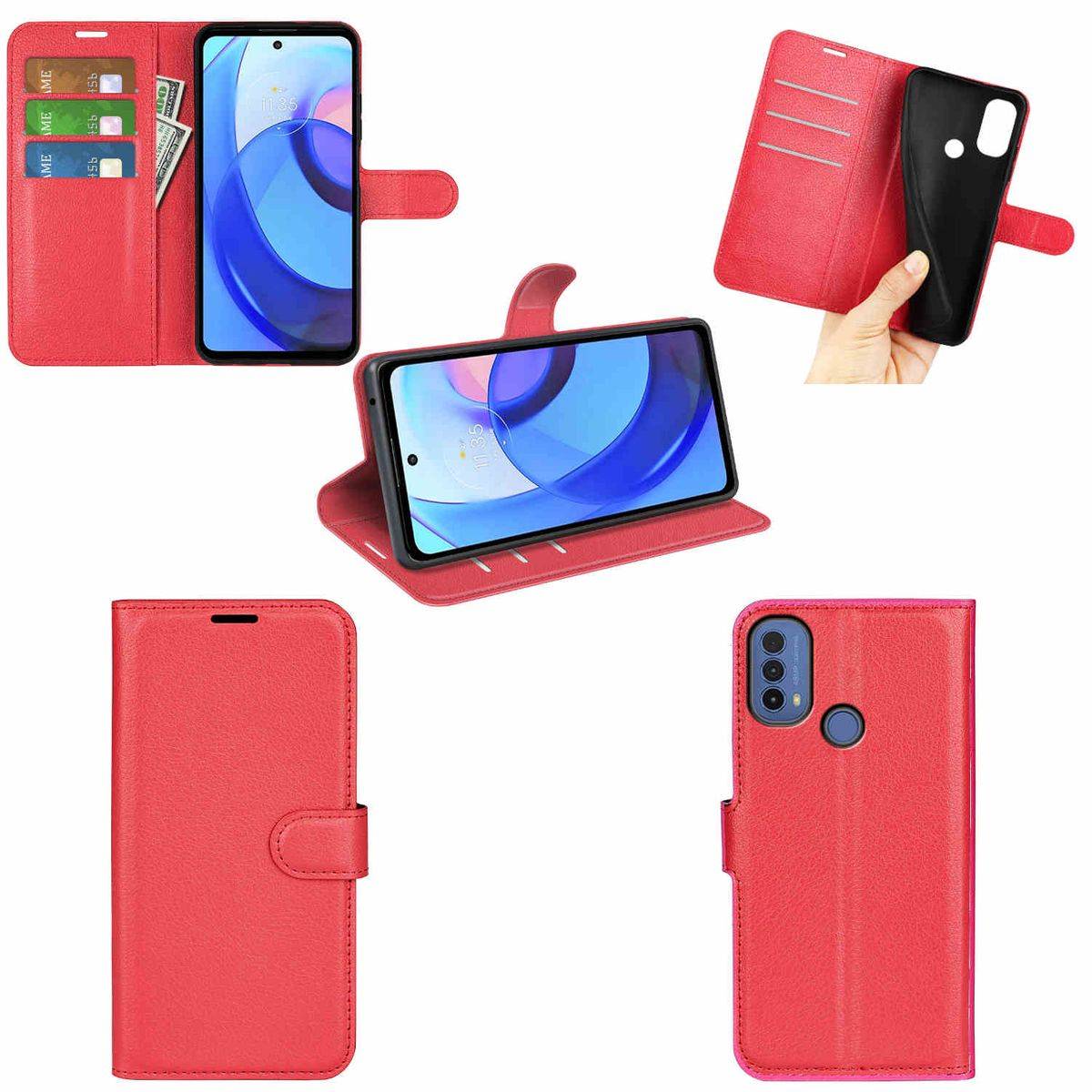 Für Motorola Moto E40 Handy Tasche Wallet Premium Schutz Hülle Case Cover Etuis Neu Zubehör Rot