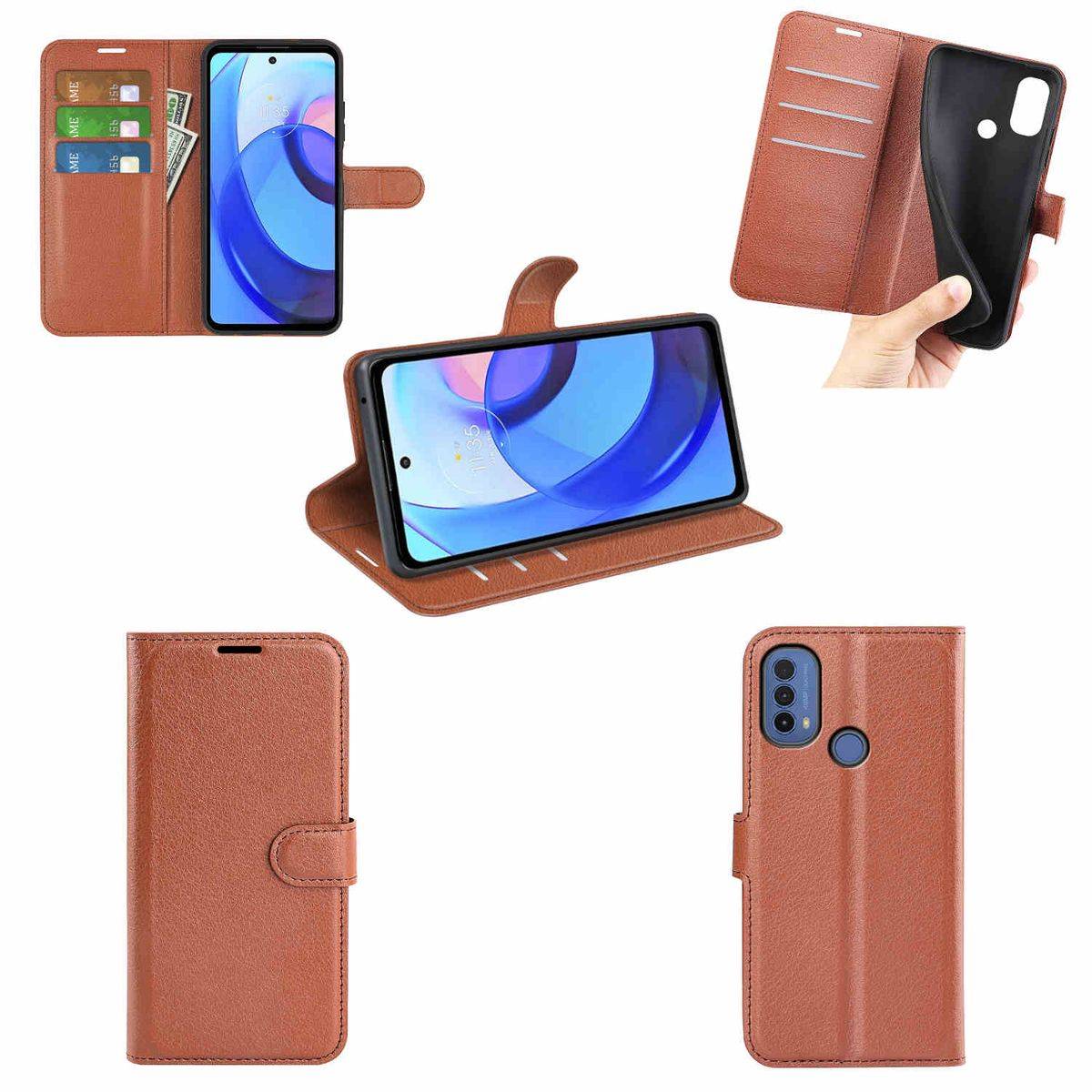 Für Motorola Moto E40 Handy Tasche Wallet Premium Schutz Hülle Case Cover Etuis Neu Zubehör Braun