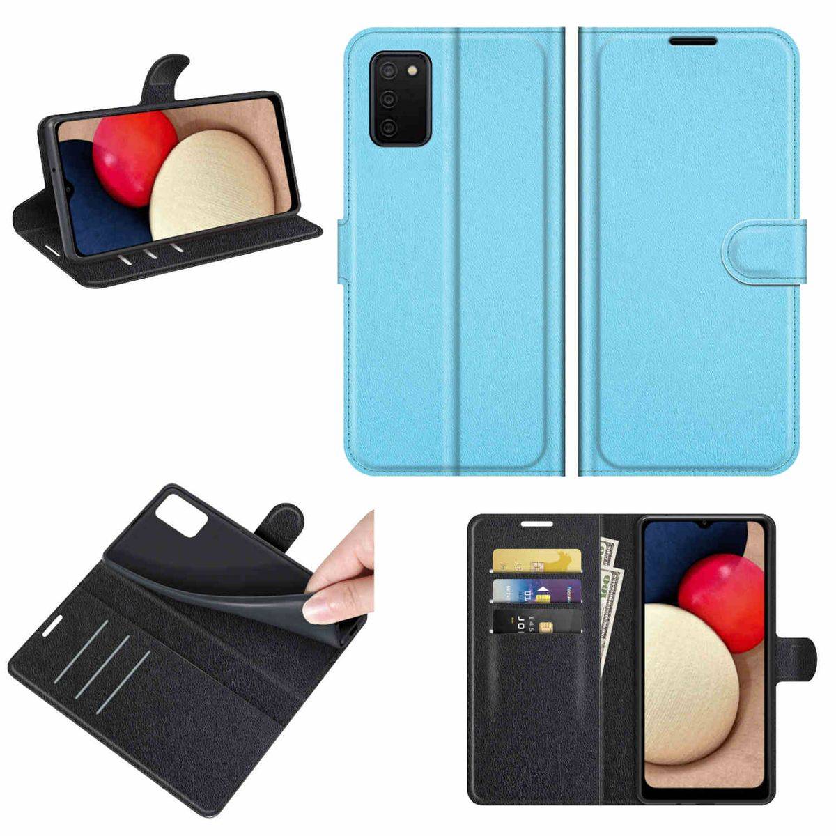 Für Samsung Galaxy A03s Handy Tasche Wallet Premium Schutz Hülle Case Cover Etuis Neu Zubehör Blau