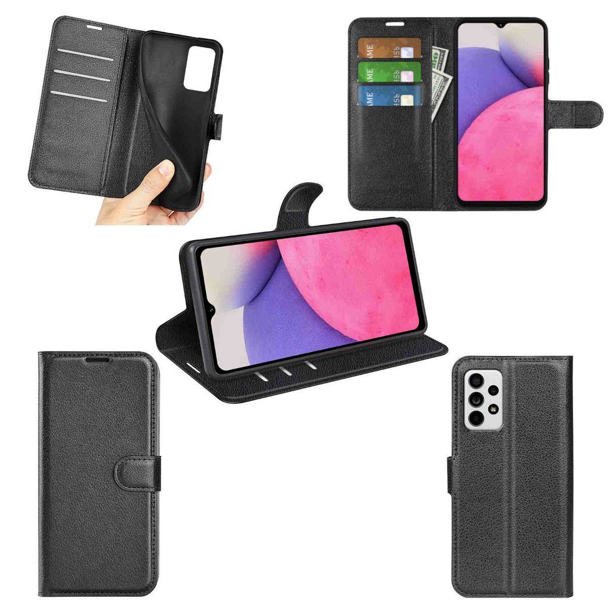 Für Samsung Galaxy A33 5G Handy Tasche Wallet Premium Schutz Hülle Case Cover Etuis Neu Zubehör Schwarz