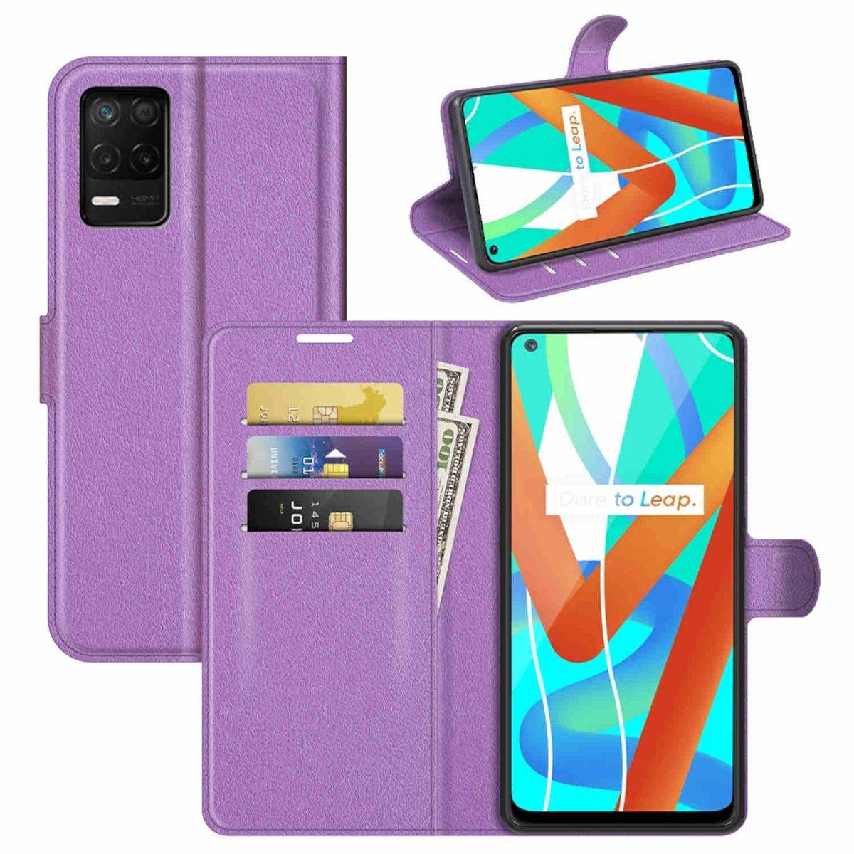 Für Oppo Realme 8 / 8 Pro Handy Tasche Wallet Premium Schutz Hülle Case Cover Etuis Neu Zubehör Lila