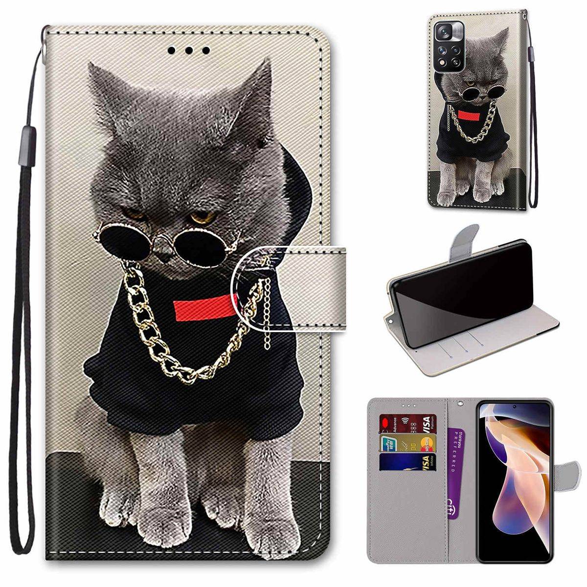 Für Xiaomi Redmi Note 11 Pro Plus 5G Kunstleder Handy Tasche Book Motiv 2 Schutz Hülle Case Cover Etui Neu