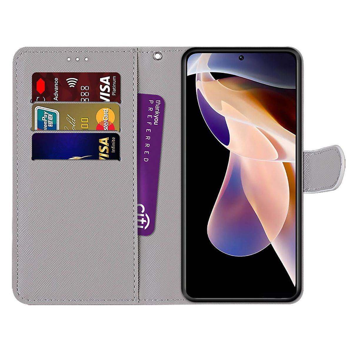 Für Xiaomi Redmi Note 11 Pro Plus 5G Kunstleder Handy Tasche Book Motiv 2 Schutz Hülle Case Cover Etui Neu