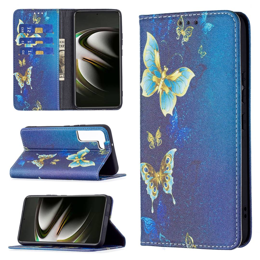 Für Samsung Galaxy S22 5G Kunstleder Handy Tasche Book Motiv 6 Schutz Hülle Case Cover Etui Neu
