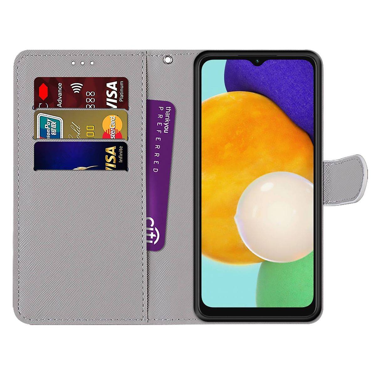 Für Samsung Galaxy A13 4G Kunstleder Handy Tasche Book Motiv 1 Schutz Hülle Case Cover Etui Neu