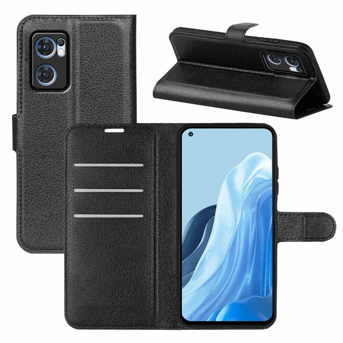 Für Oppo Find X5 Lite Handy Tasche Wallet Premium Schutz Hülle Case Cover Etuis Neu Zubehör Schwarz