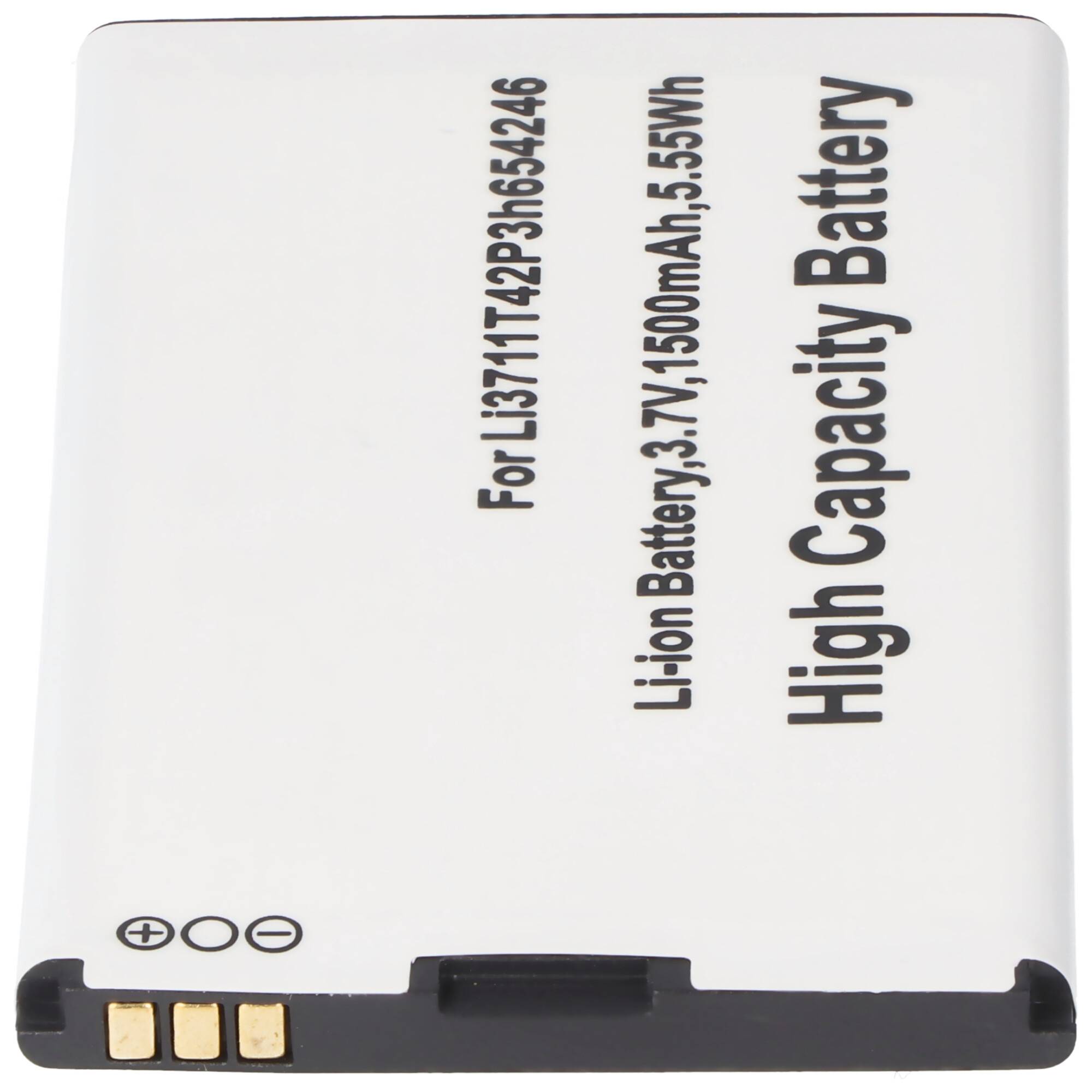 Li-Ion-Akku 1500mAh 3.7V passend für Handy Li3711T42P3h654246, LI3715T42P3H654251, 64.2 x 41,5 x 4,5mm