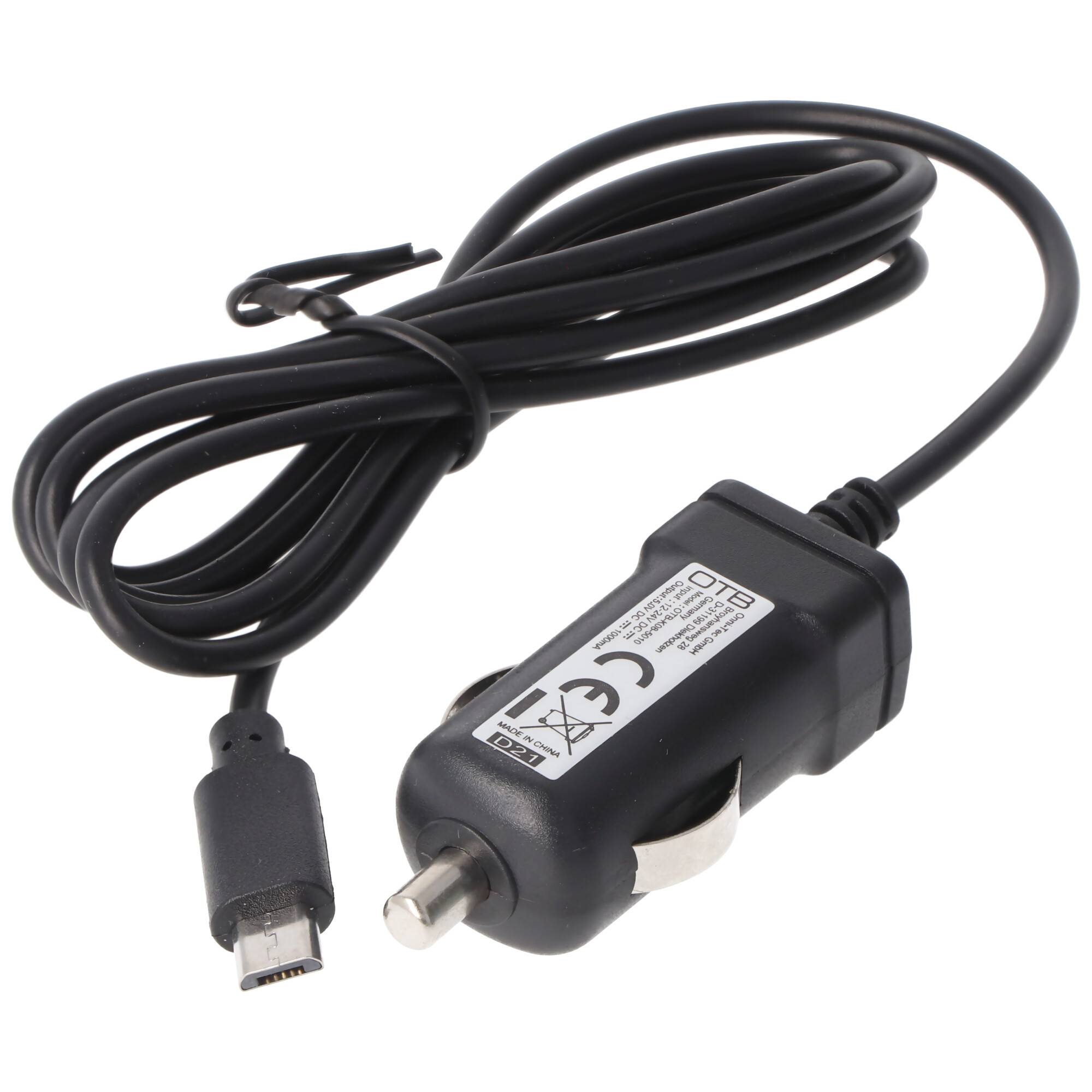 AccuCell KFZ-Ladekabel Micro-USB - 1A - schwarz