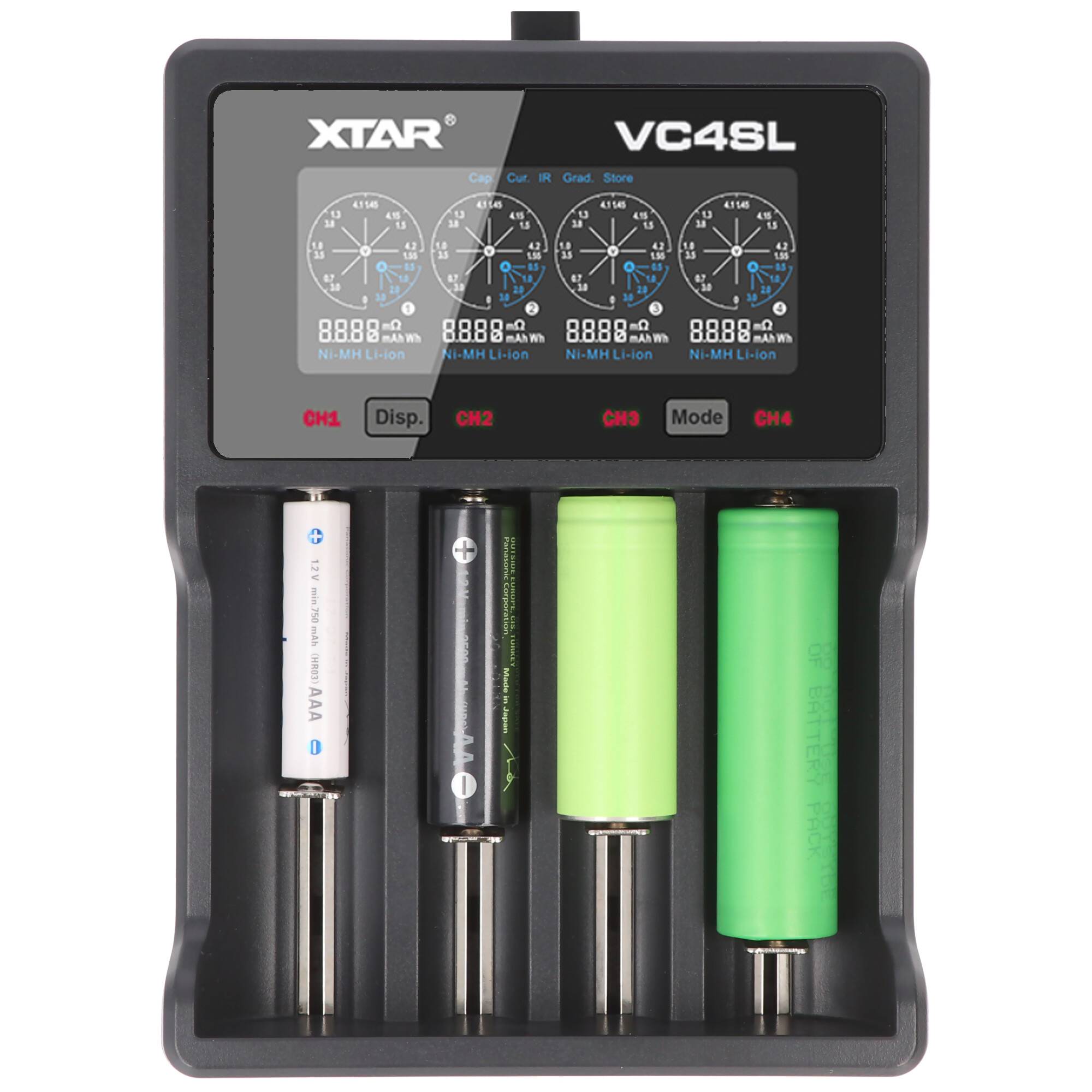 VC4SL QC3.0 Schnell-Ladegerät für Li-ion 3,6V bis 3,7V und NIMH 1,2V Akku, ohne Netzteil