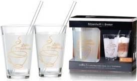 Ritzenhoff & Breker Latte-Macchiato-Set ''COFFEE'' konische Form, mit Dekor, spülmaschinengeeignet,