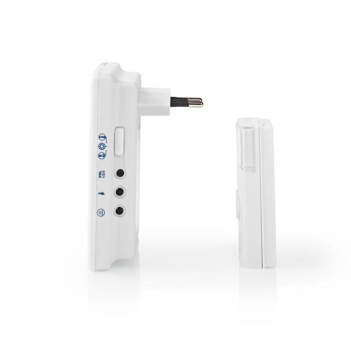NEDIS Wireless Türklingel-Kit - Netzteil - 80 dB - 36 Melodien - Weiß