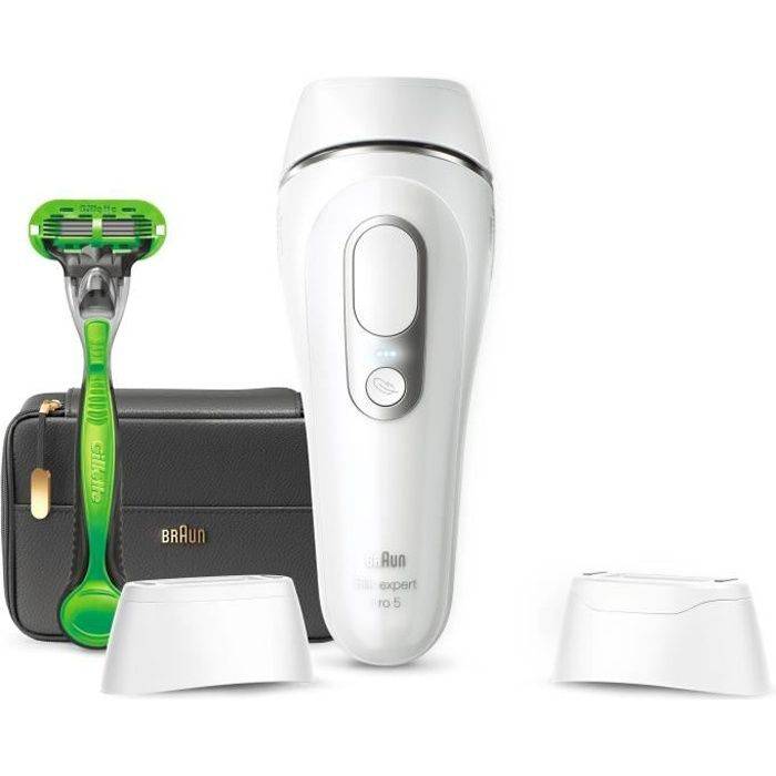 Braun Silk Expert Pro 5 PL5145 – IPL für Männer, Home Pulsed Light Epilierer, Weiß/Silber
