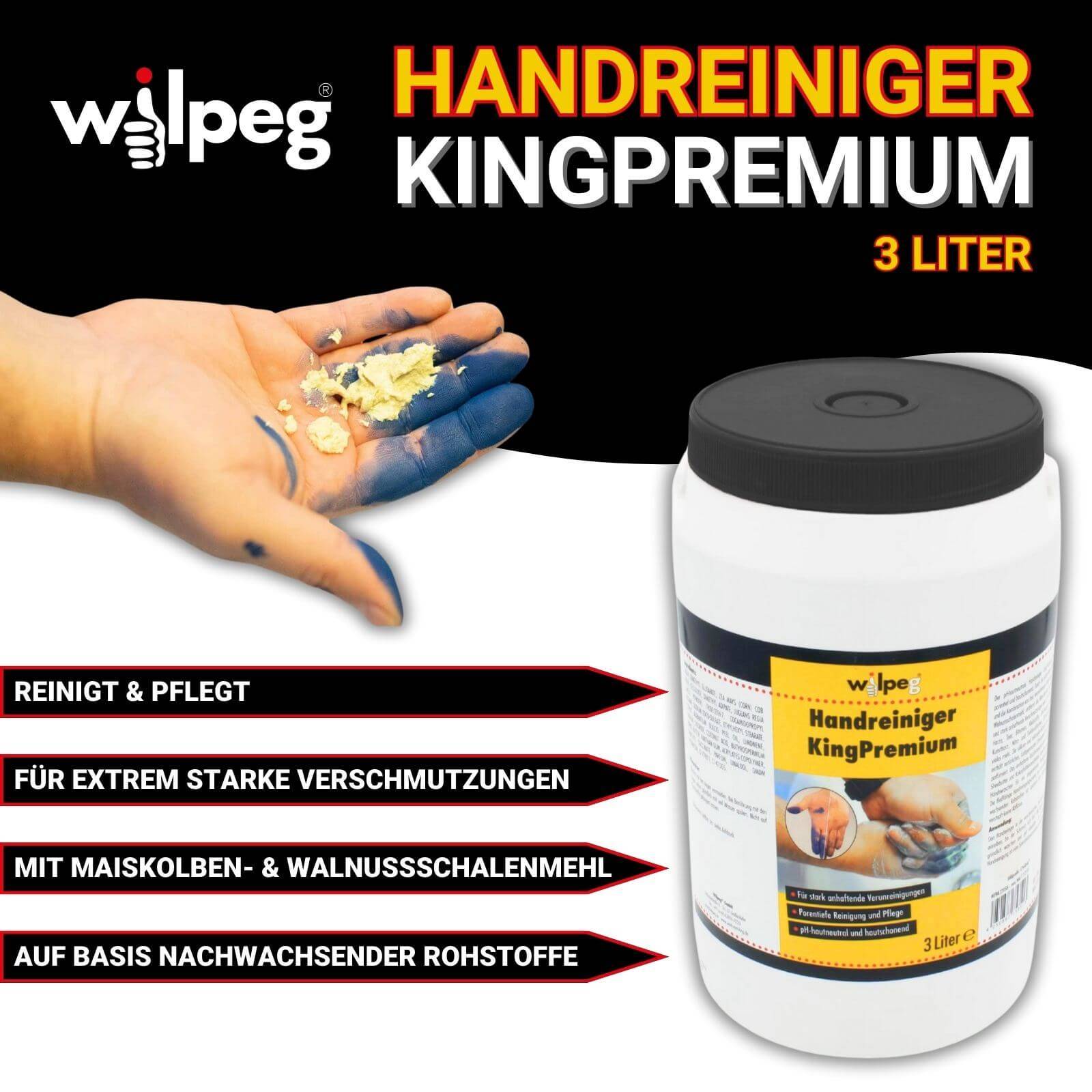 Wilpeg Handwaschpaste KingPremium inkl. Waschbürste - Inhalt:6 Liter