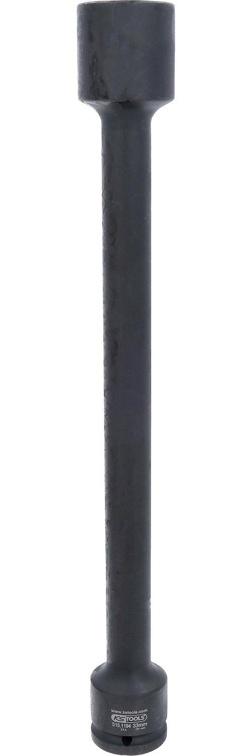 Eine vertikale schwarze Metallstange mit glatter Oberfläche.