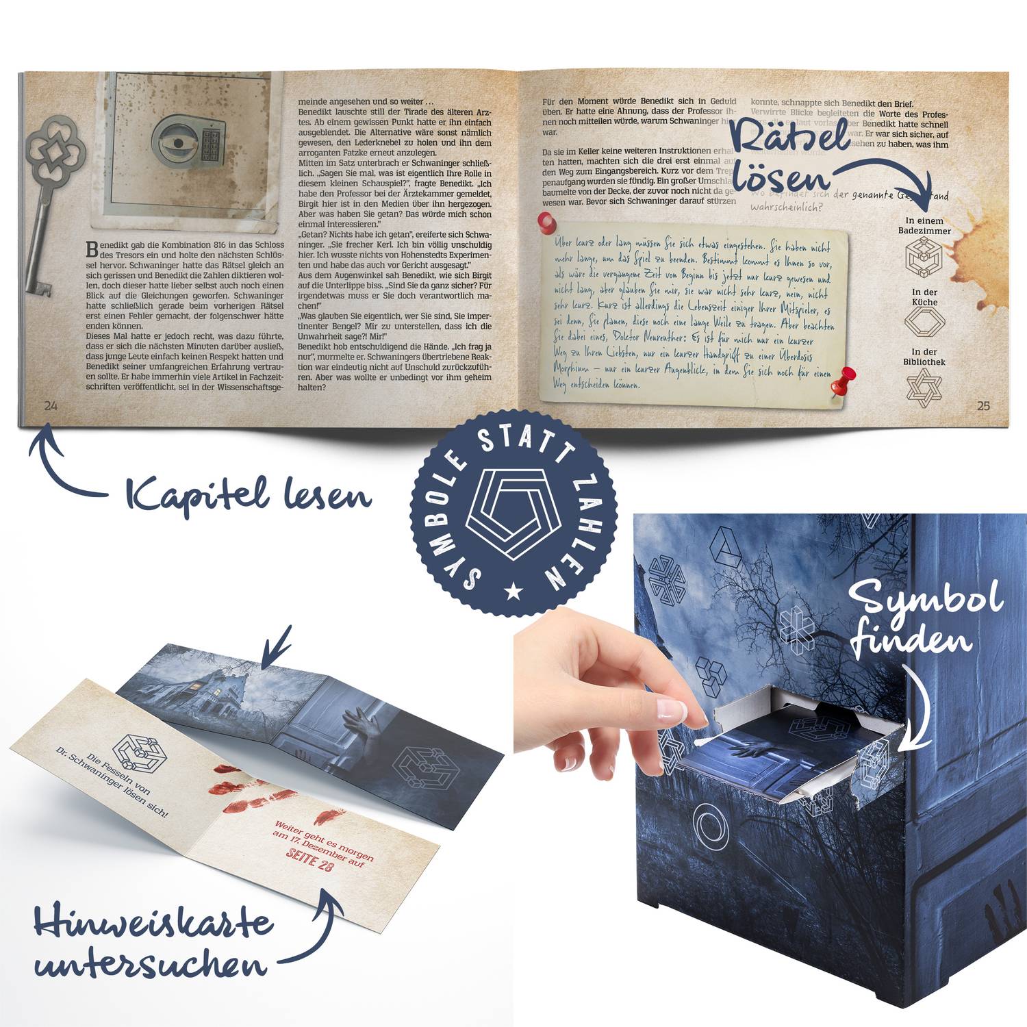 Corasol Escape & Tee Adventskalender: Ein wahnsinniges Spiel mit 24 Premium Tees & Escape-Rätsel-Thriller (226 g)