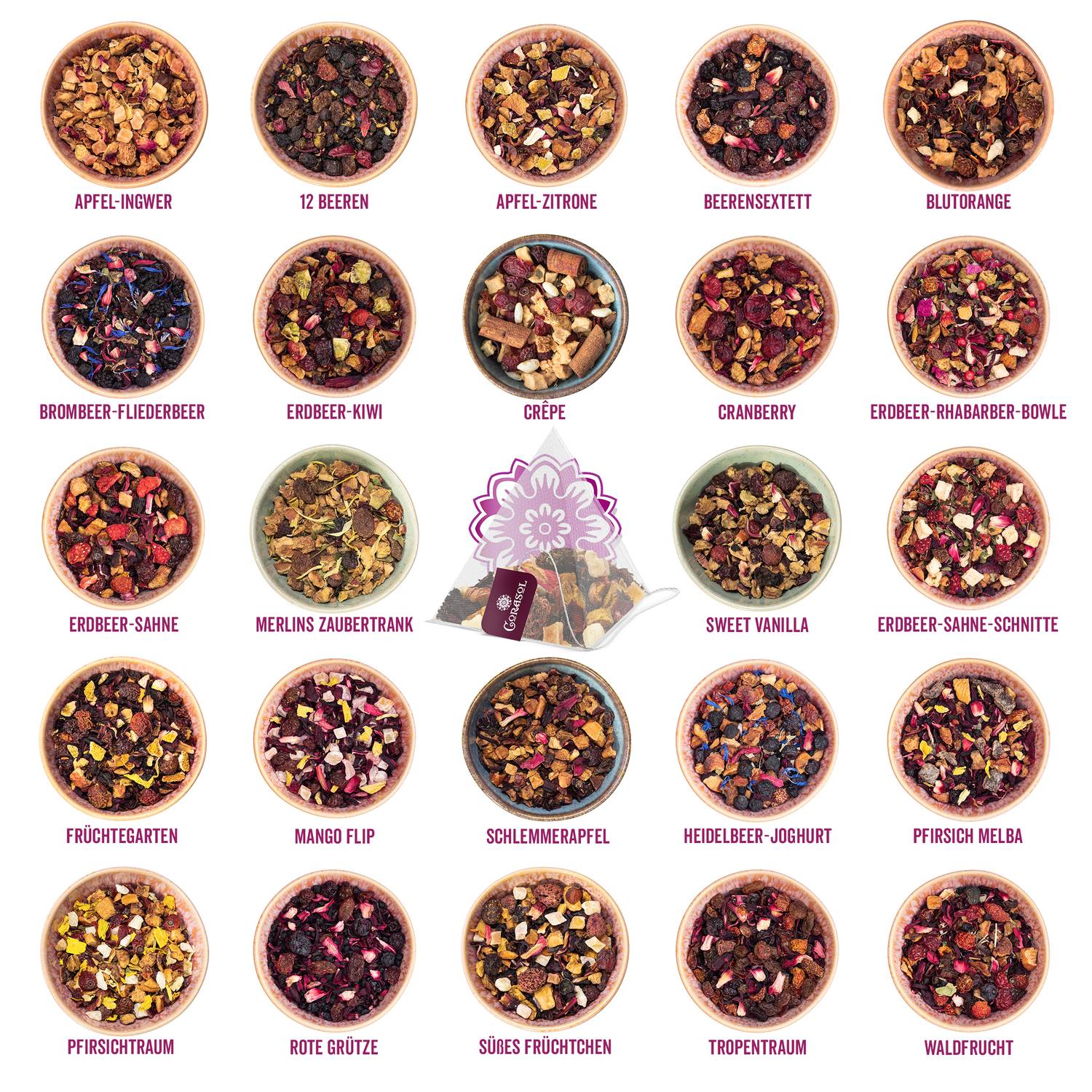 Corasol Premium Tee Adventskalender für Zwei (Paare & Pärchen) mit liebevollen Spruchkärtchen & 2 x 24 fruchtigen Teemischungen im Pyramidenbeutel