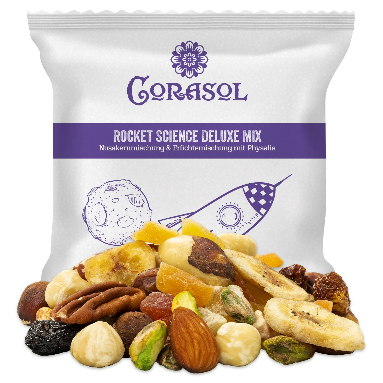 Corasol gesunder Frucht-Nuss-Mix Premium Adventskalender mit 24 fruchtigen Mischungen aus Trockenfrüchten & Nüssen zum Knabbern & Snacken (720 g)