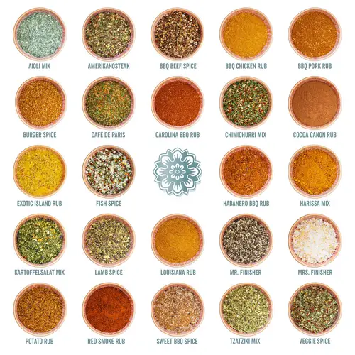 Corasol Premium BBQ & Grillgewürze Adventskalender mit 24 Gewürz-Mischungen und Rezept-Booklet, die Gewürz Gourmet Geschenkidee (284 g) Corasol Premium BBQ & Grillgewürze Adventskalender mit 24 Gewürz-Mischungen und Rezept-Booklet, die Gewürz Gourmet Geschenkidee (284 g)