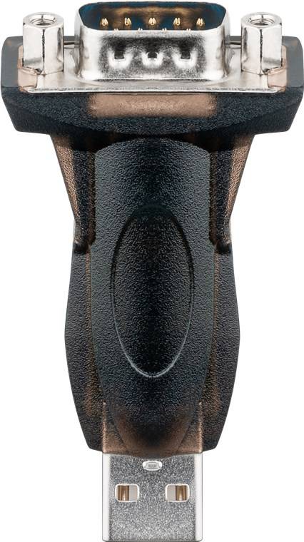 Goobay USB auf seriell RS232 Konverter/Adapter, Transparent - USB 2.0-Stecker (Typ A) > D-SUB/RS-232-Stecker (9-polig)