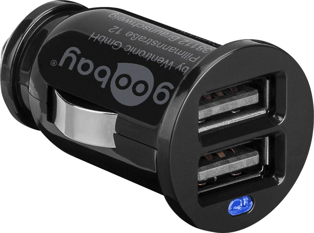 Goobay Apple Lightning Auto-Ladeset (12W/2.4A) - Kfz-Ladeadapter und Apple Lightning Kabel 1.0m (schwarz)