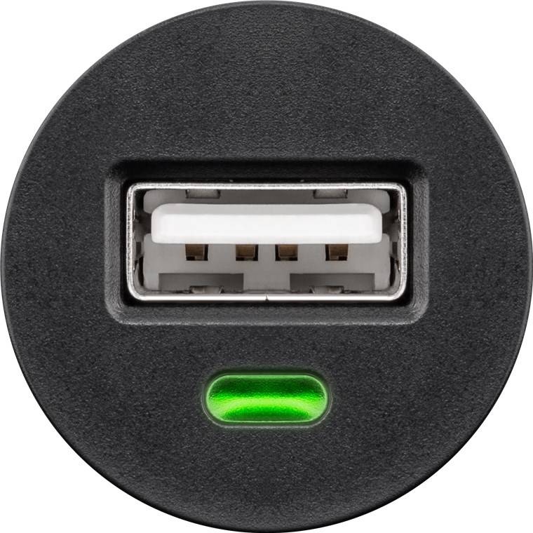 goobay USB Autoladegerät mit 5 W max. 1,0 a12/24 V schwarz (1er Softpack)