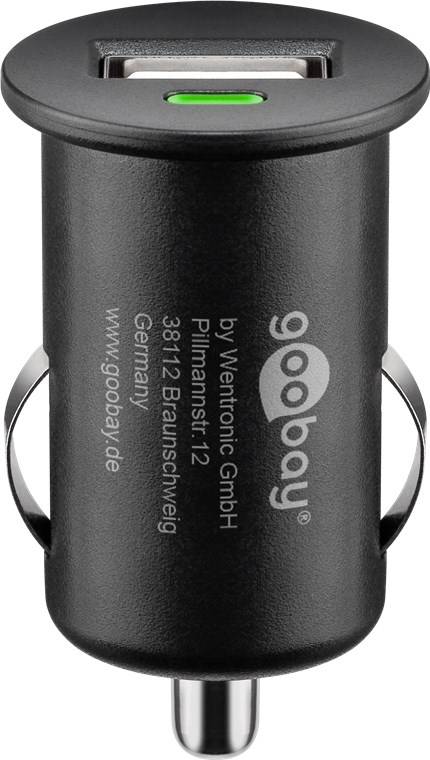goobay USB Autoladegerät mit 5 W max. 1,0 a12/24 V schwarz (1er Softpack)