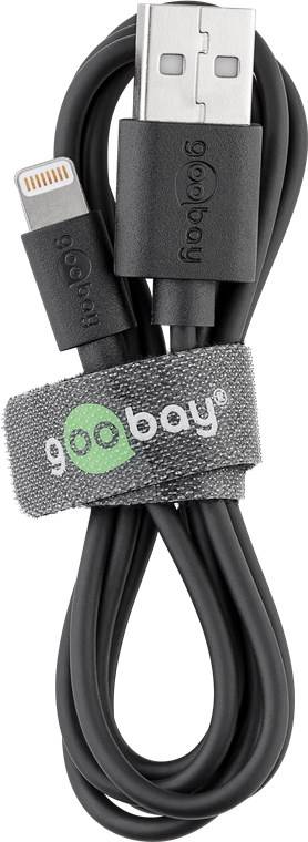 Goobay Apple Lightning Auto-Ladeset (12W/2.4A) - Kfz-Ladeadapter und Apple Lightning Kabel 1.0m (schwarz)
