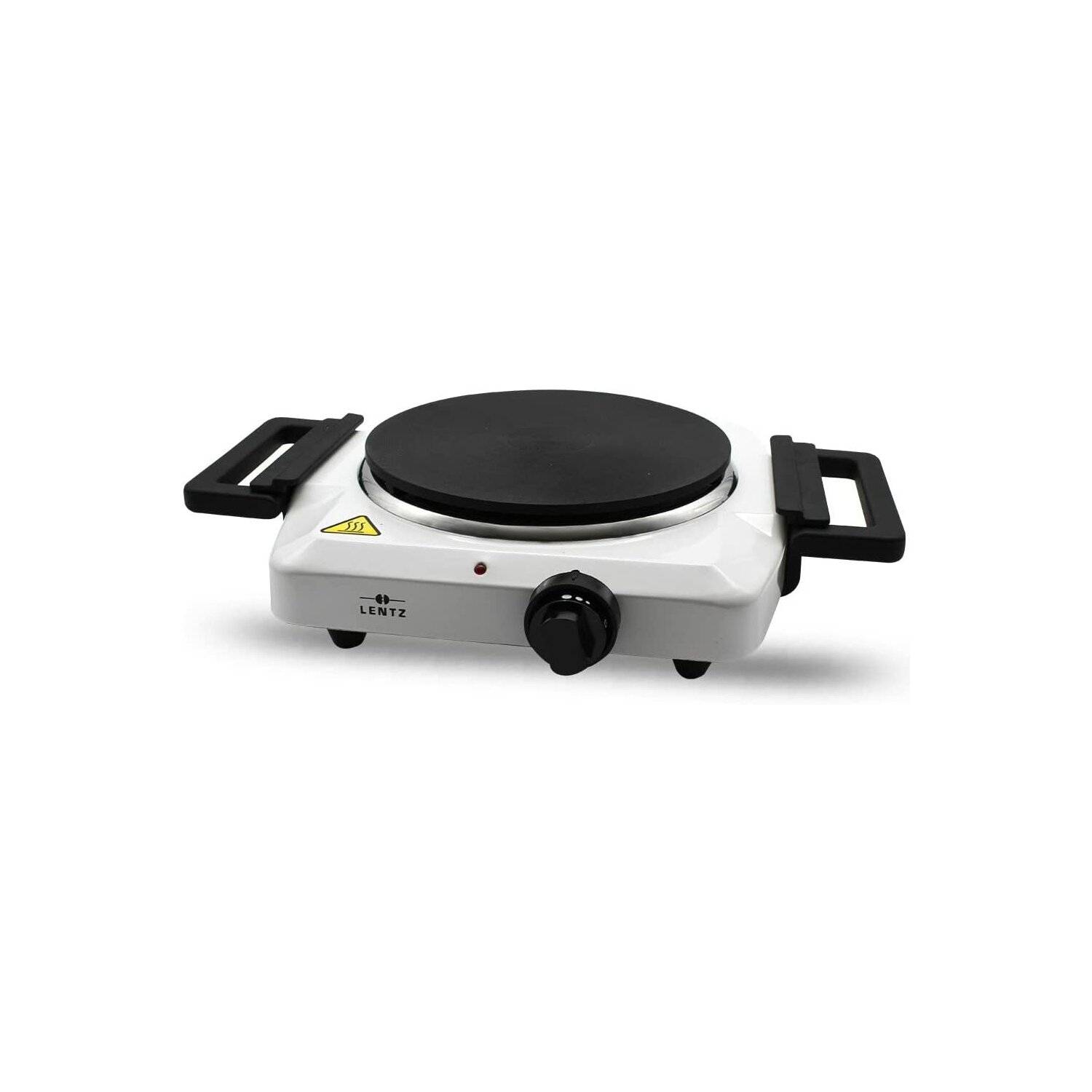 Lentz Einzelkochplatte Einzel Kochplatte 1500 Watt Edition Kochfeld inkl Haltegriffen Weiß
