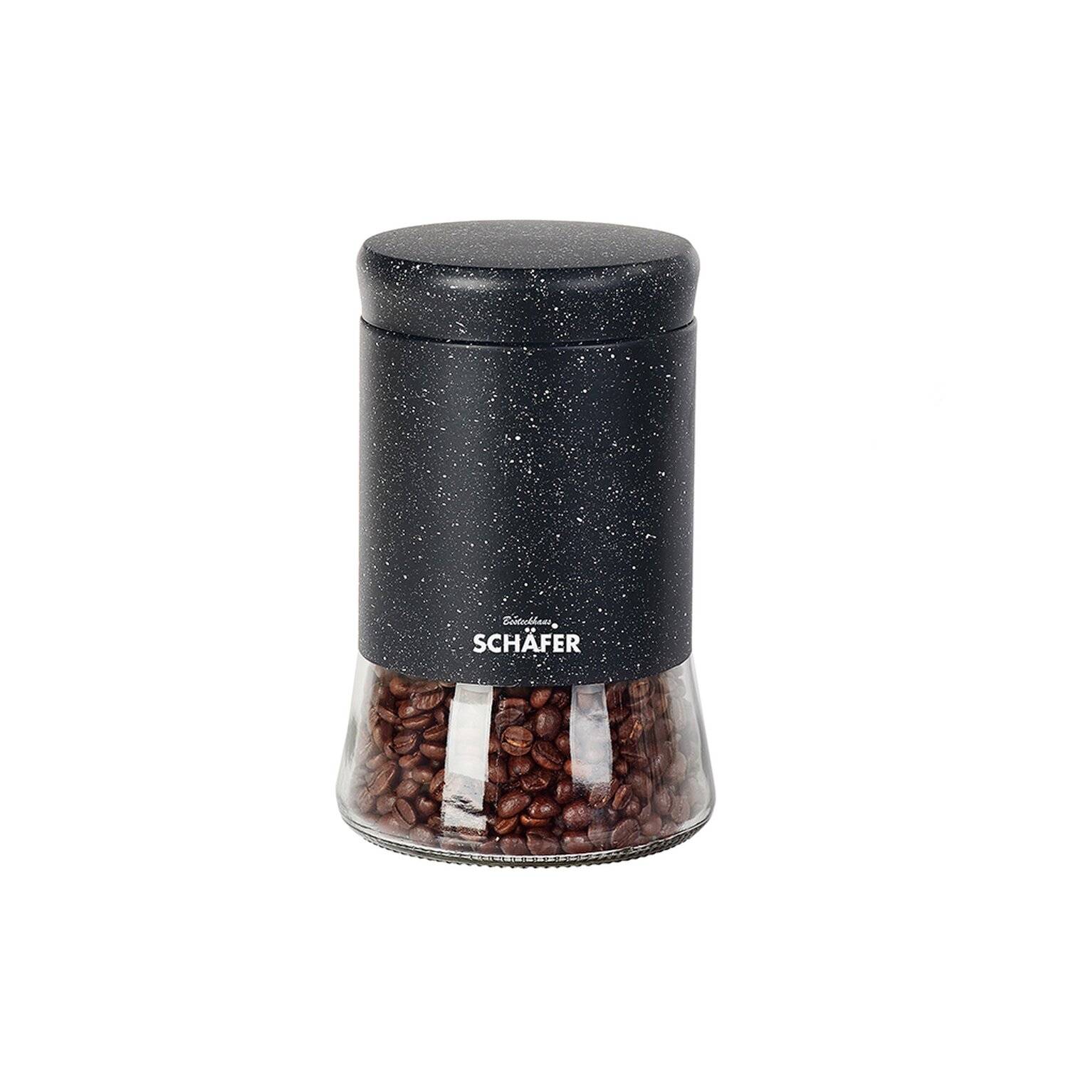 Vorratsdose 1,3L / 1,0L / 0,7L Gewürzgläser Kaffeedosen Aufbewahrung Hochwertiger Stahl in marmoriertem Schwarz