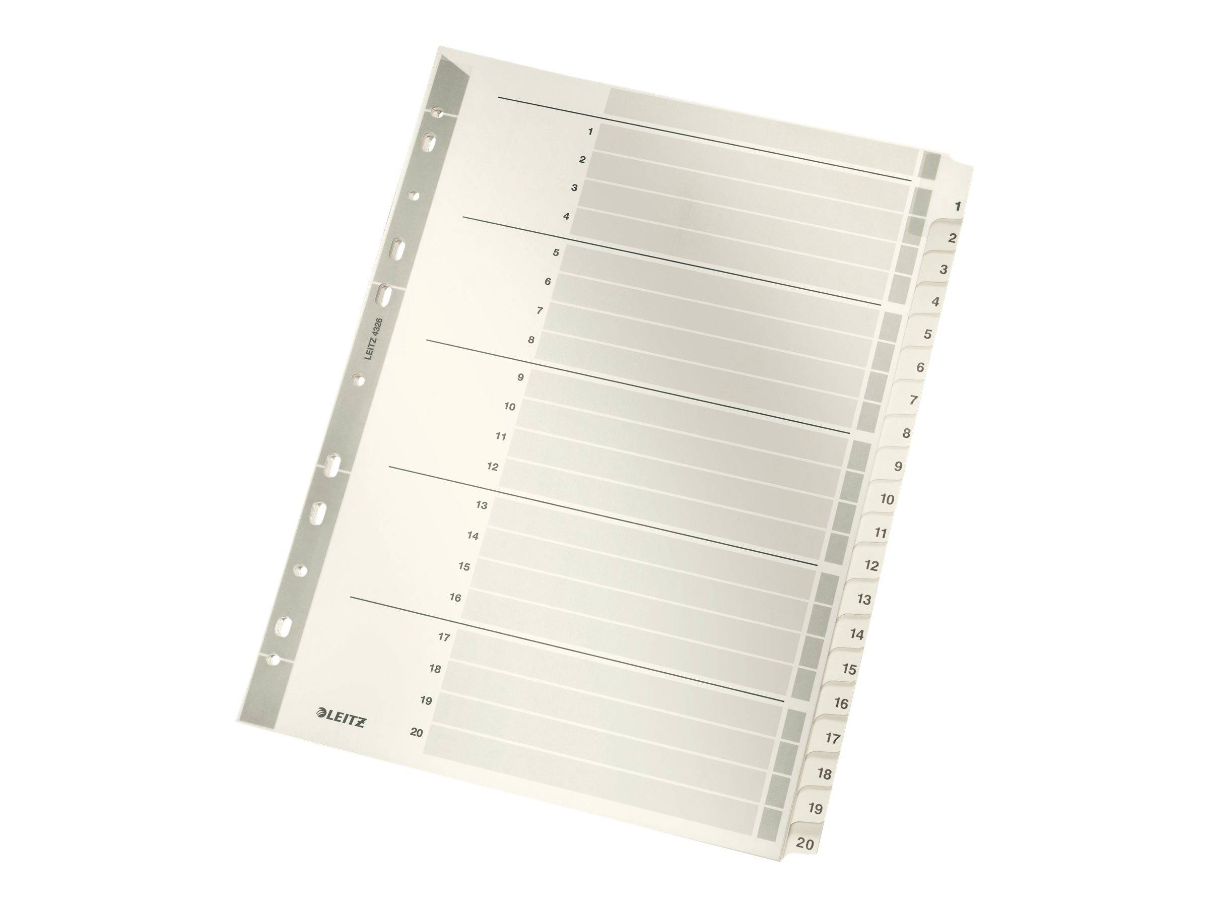 Esselte Leitz Trennelement - 20 Teile - vorgedruckt: 1-20 - für A4 (210 x 297 mm)